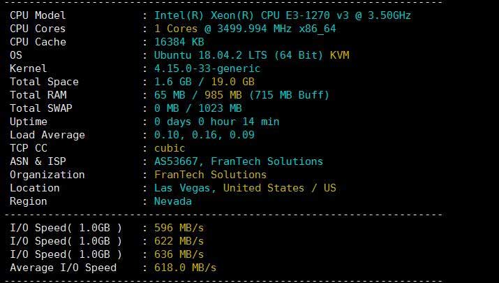 美国vps服务器buyvm：VPS测评，拉斯维加斯机房，1Gbps带宽、不限流量、CN2网络
