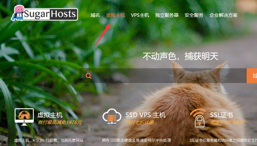 SugarHosts官网页面
