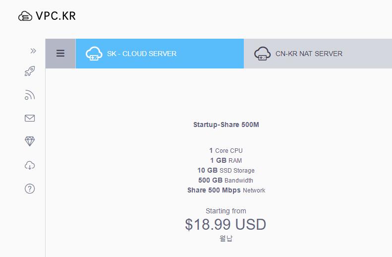 VPcKr：0/月，韩国100M带宽不限流量VPS云主机服务器速度快